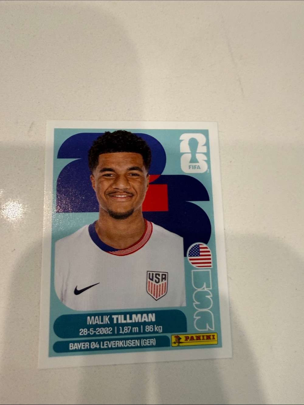 Panini Malik Tillman Soccer Card - Teal & Navy